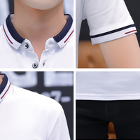 BROWON 2021 letnia casualowa koszulka polo męska z krótkim rękawem skręcić w dół kołnierz slim fit kolor jednolity koszulka polo dla mężczyzn plus rozmiar 5